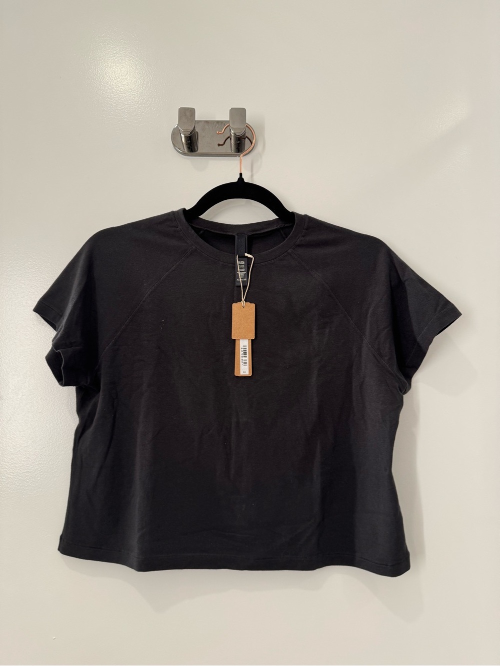 SKIMS Black Short Sleeve Crewneck Tee